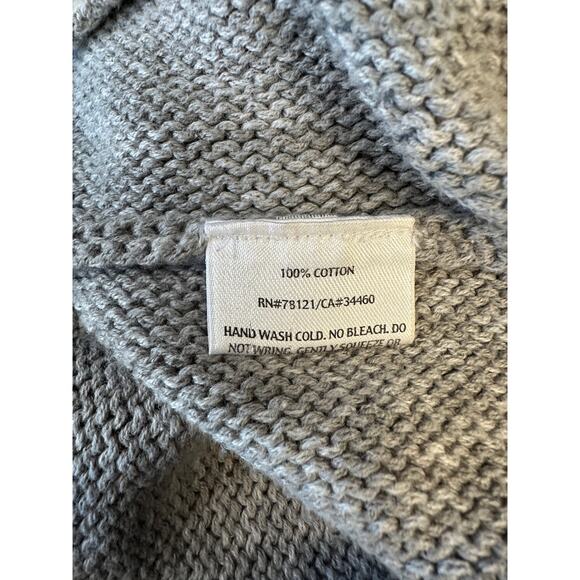 Eileen Fisher 100% Cotton Open Front Cardigan Light Gray Knit Sweater M - Picture 8 of 8